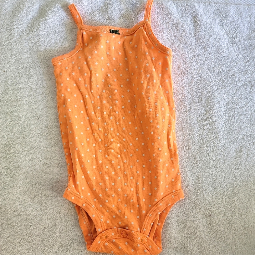 18 month Orange Polka Dot Spaghetti Strap Onesie from Carters
